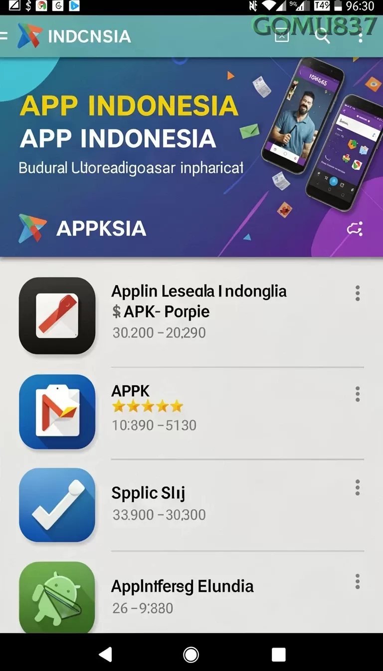 Cuplikan layar OCATOTO — menu navigasi